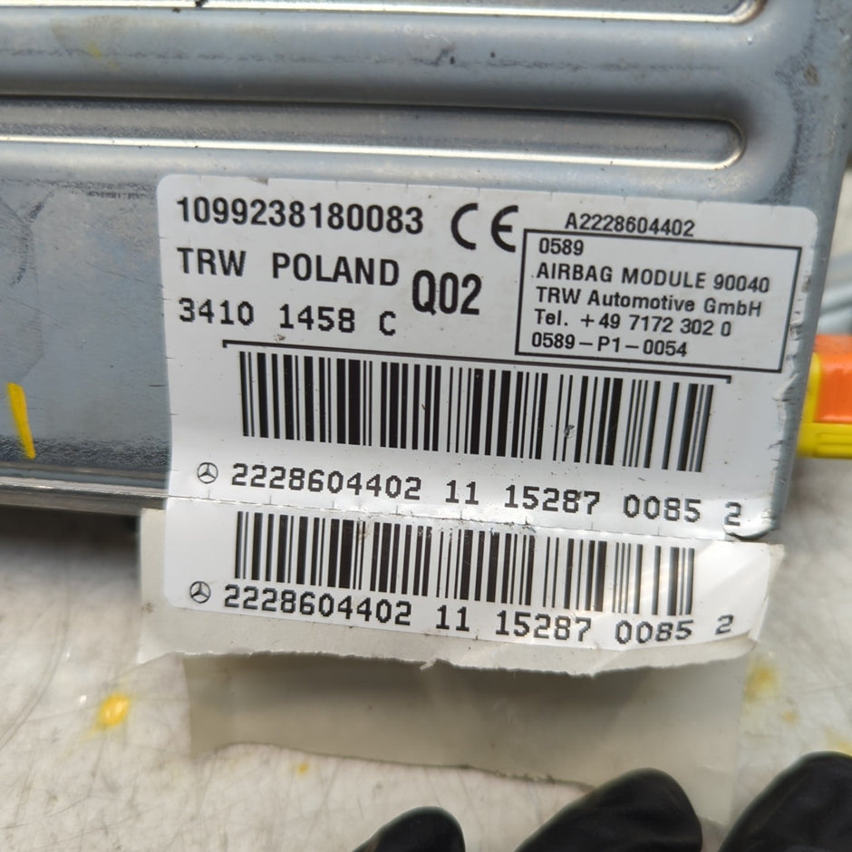 MERCEDES  S-CLASS W222 DRIVER REAR SIDE  AIRBAG MODULE A2228604402 FM001421