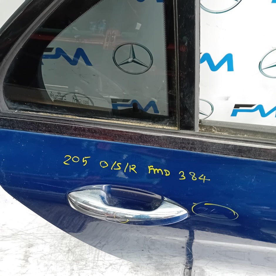 MERCEDES C-CLASS W205 DRIVER REAR DOOR NSR 2014 ON BLUE COMPLETE FMD384