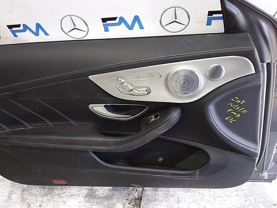 MERCEDES C-CLS C205 COUPE PASSENGER FRONT DOOR NSF GREY 2016 ONW COMPLETE FMD616
