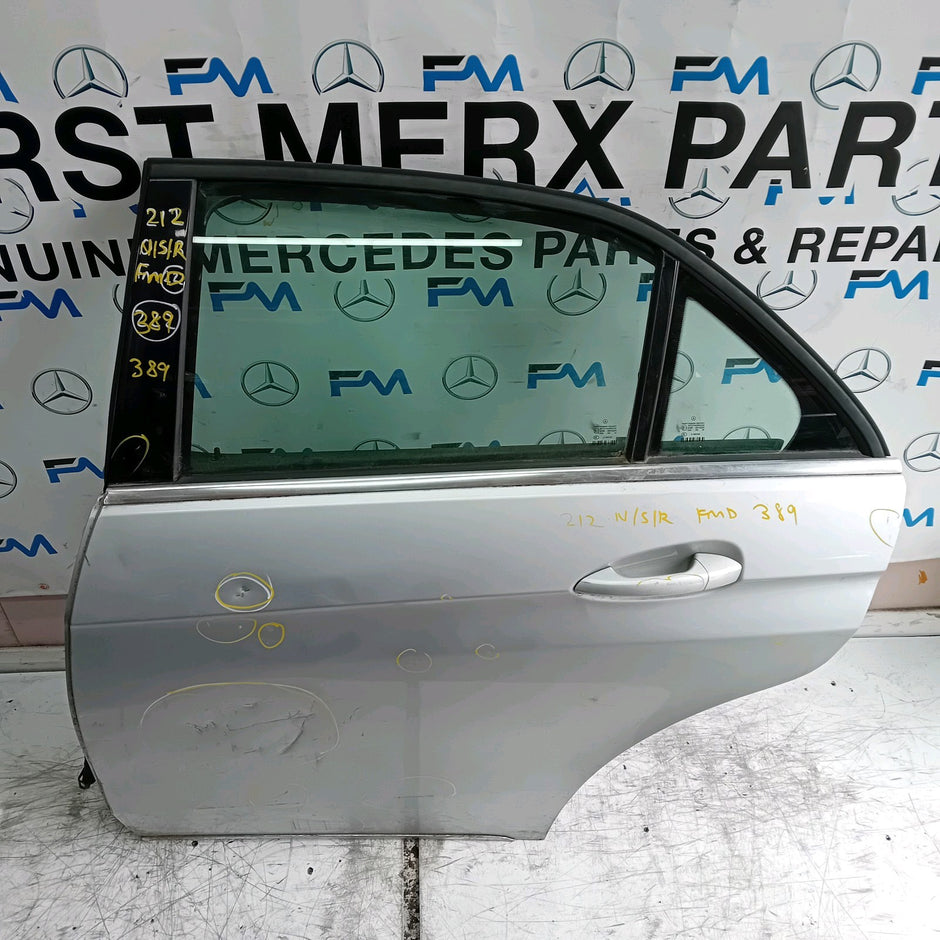 MERCEDES E-CLASS W212 DRIVER REAR DOOR OSR  2009-16 SILVER COMPLETE FMD389
