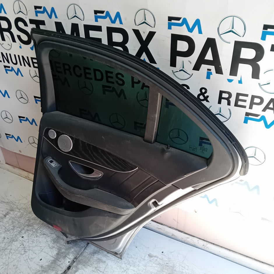 MERCEDES C-CLASS W205 SLN DRIVER REAR DOOR OSR SILVER 2014 ON COMPLETE FMD450