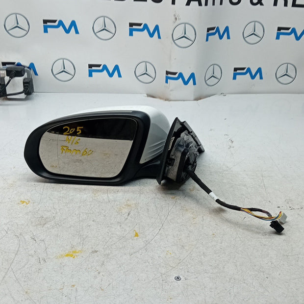 MERCEDES C-CLASS W205 PASSENGER WING MIRROR NS WHITE 2014 PL A2058101916 FMM60