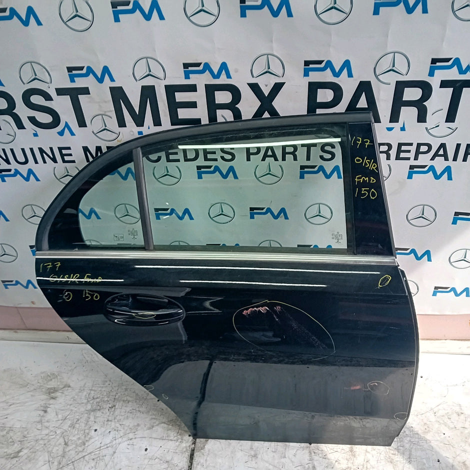 MERCEDES BENZ A-CLASS W177 DRIVER SIDE REAR DOOR O/S/R BLACK  COMPLETE FMD151