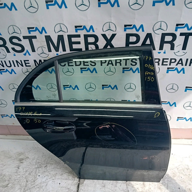 MERCEDES BENZ A-CLASS W177 DRIVER SIDE REAR DOOR O/S/R BLACK  COMPLETE FMD151