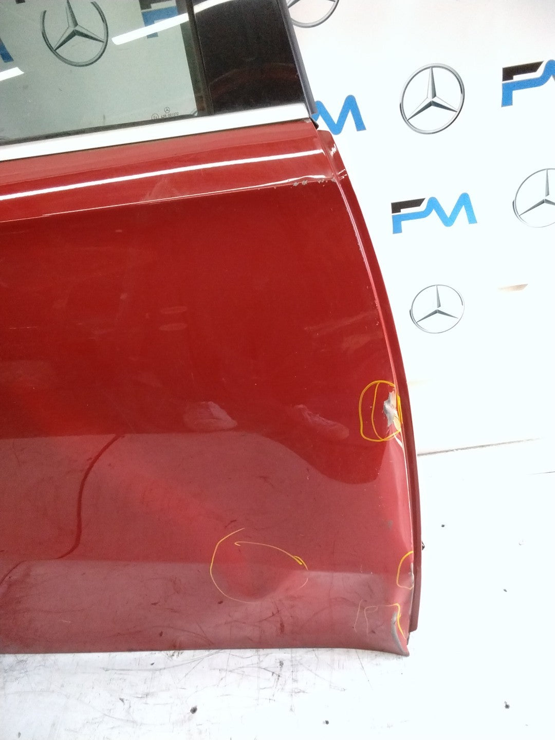 MERCEDES BENZ A-CLASS W177 DRIVER SIDE REAR DOOR O/S/R COMPLETE RED FMD83