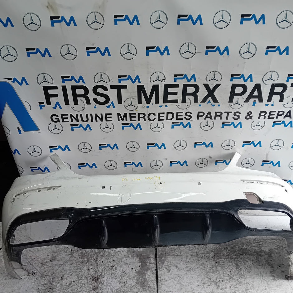 MERCEDES BENZ E-CLASS W213 SALOON REAR BUMPER WHITE 2016 A2138850001 FMX79