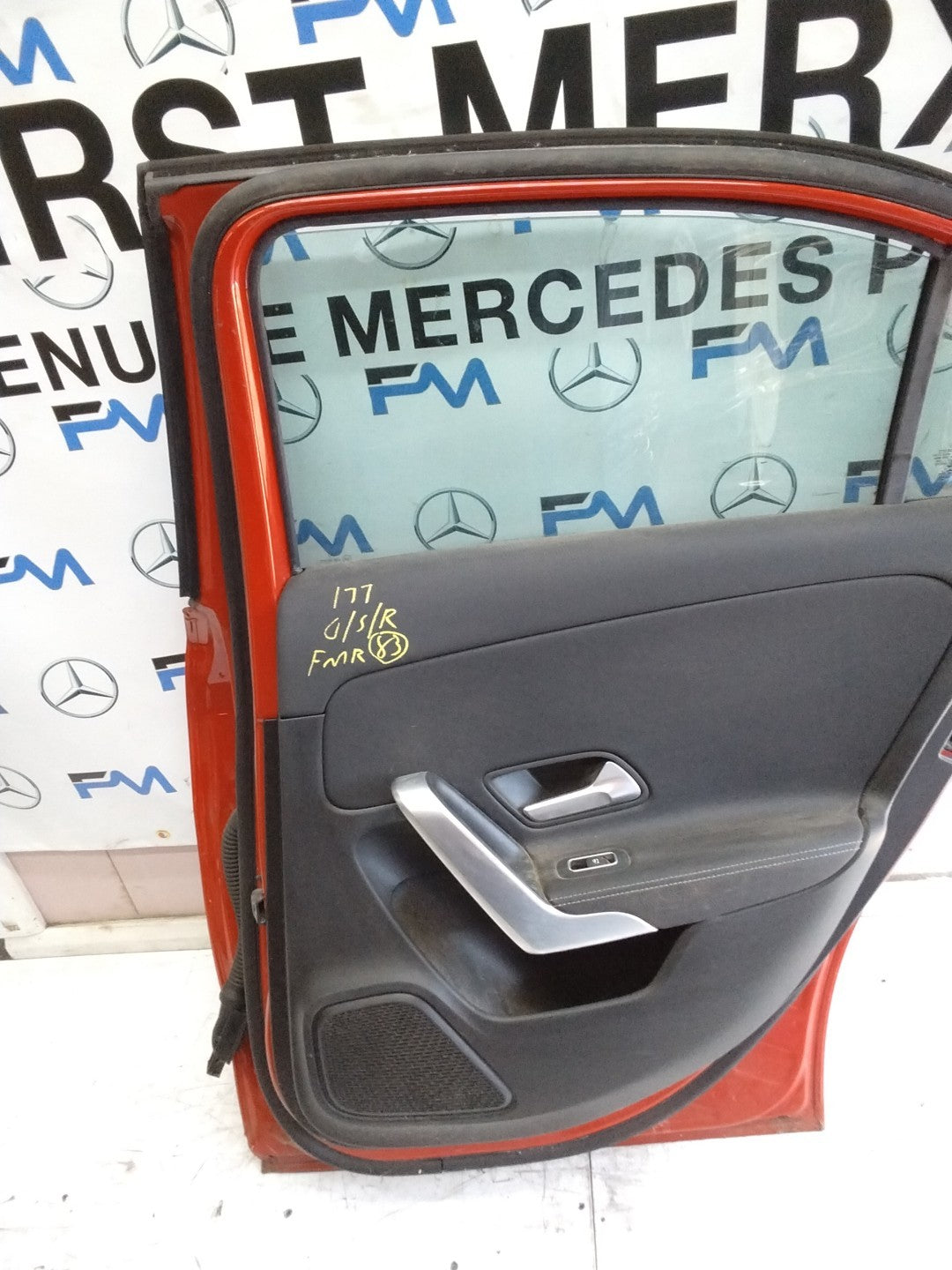 MERCEDES BENZ A-CLASS W177 DRIVER SIDE REAR DOOR O/S/R COMPLETE RED FMD83