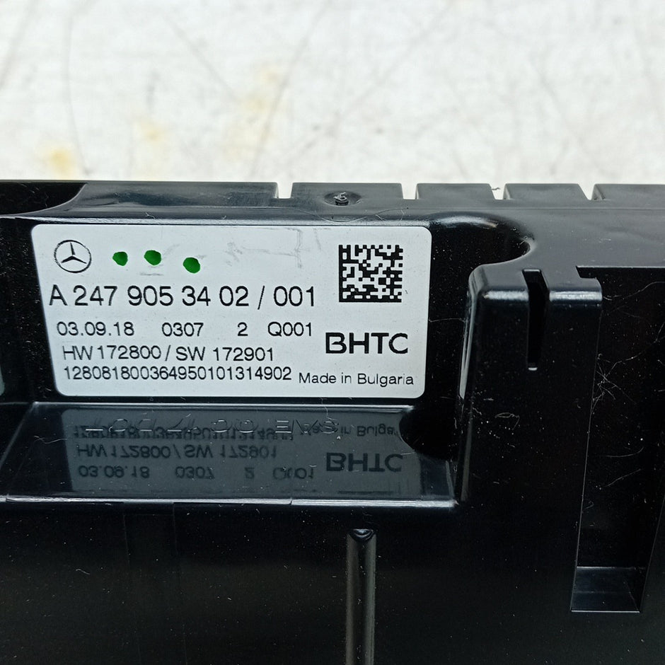 MERCEDES A B CLASS W177 W247 HEATER CLIMATE CONTROL PANEL A2479053402  FM001534