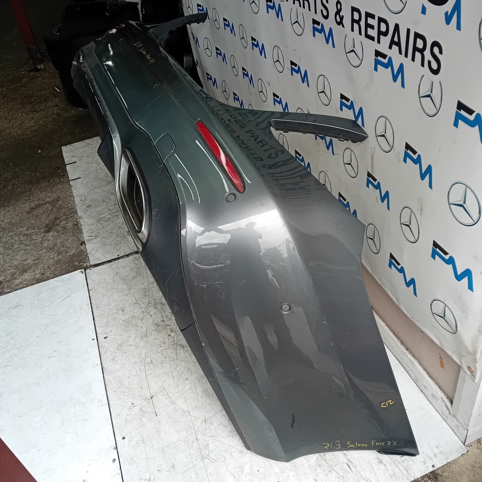 MERCEDES BENZ E-CLASS W213 SALOON REAR BUMPER GREY 2016 ON A2138850001 FMX77