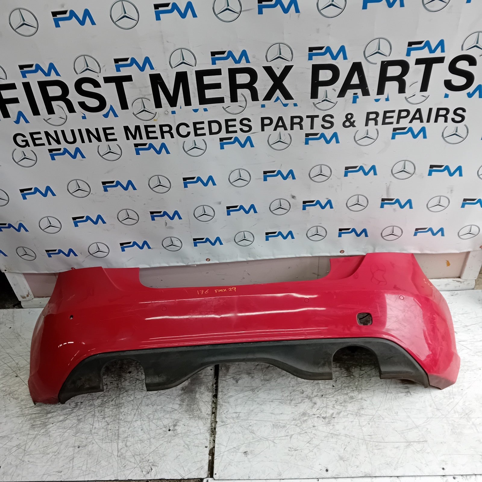 MERCEDES BENZ A-CLASS W176 REAR BUMPER 2012-18 A1768850125 RED  FMX29