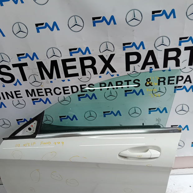 MERCEDES BENZ CLA W117 PASSENGER FRONT DOOR NSF WHITE 2013-19 COMPLETE FMD379