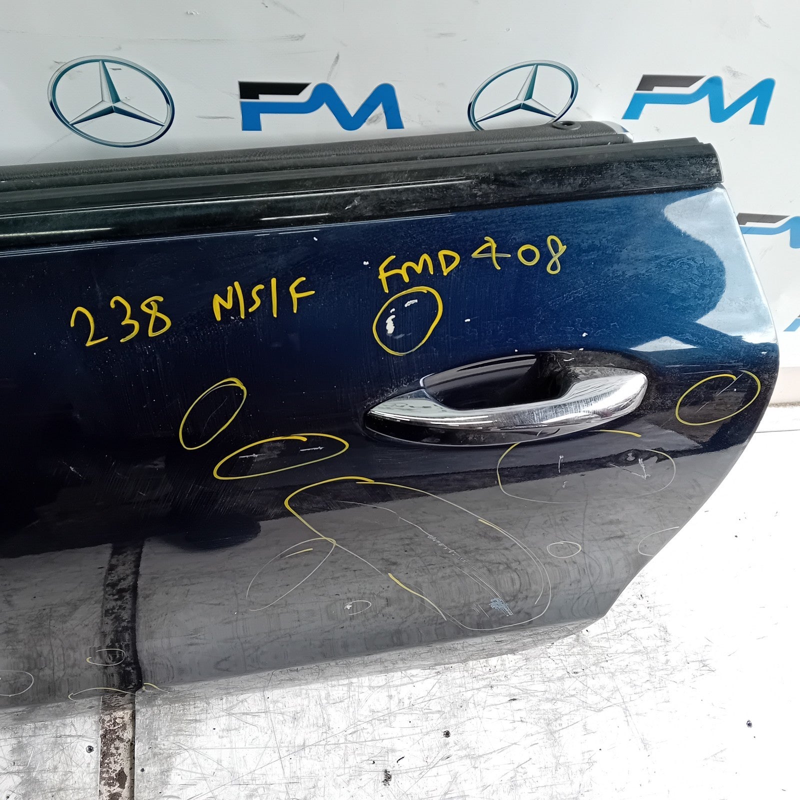 MERCEDES E-CLASS W238 PASSENGER FRONT DOOR NSF 2016 ON BLUE COMPLETE FMD408