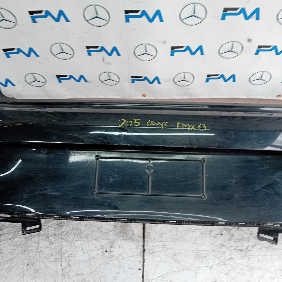 MERCEDES BENZ C-CLASS W205 COUPE REAR BUMPER 2015 BLACK COMPLETE FMX63