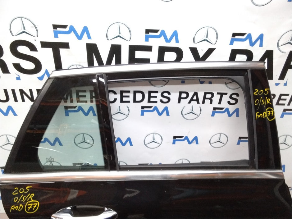 MERCEDES BENZ C-CLASS W205 DRIVER SIDE REAR DOOR O/S/R COMPLETE BLACK FMD77