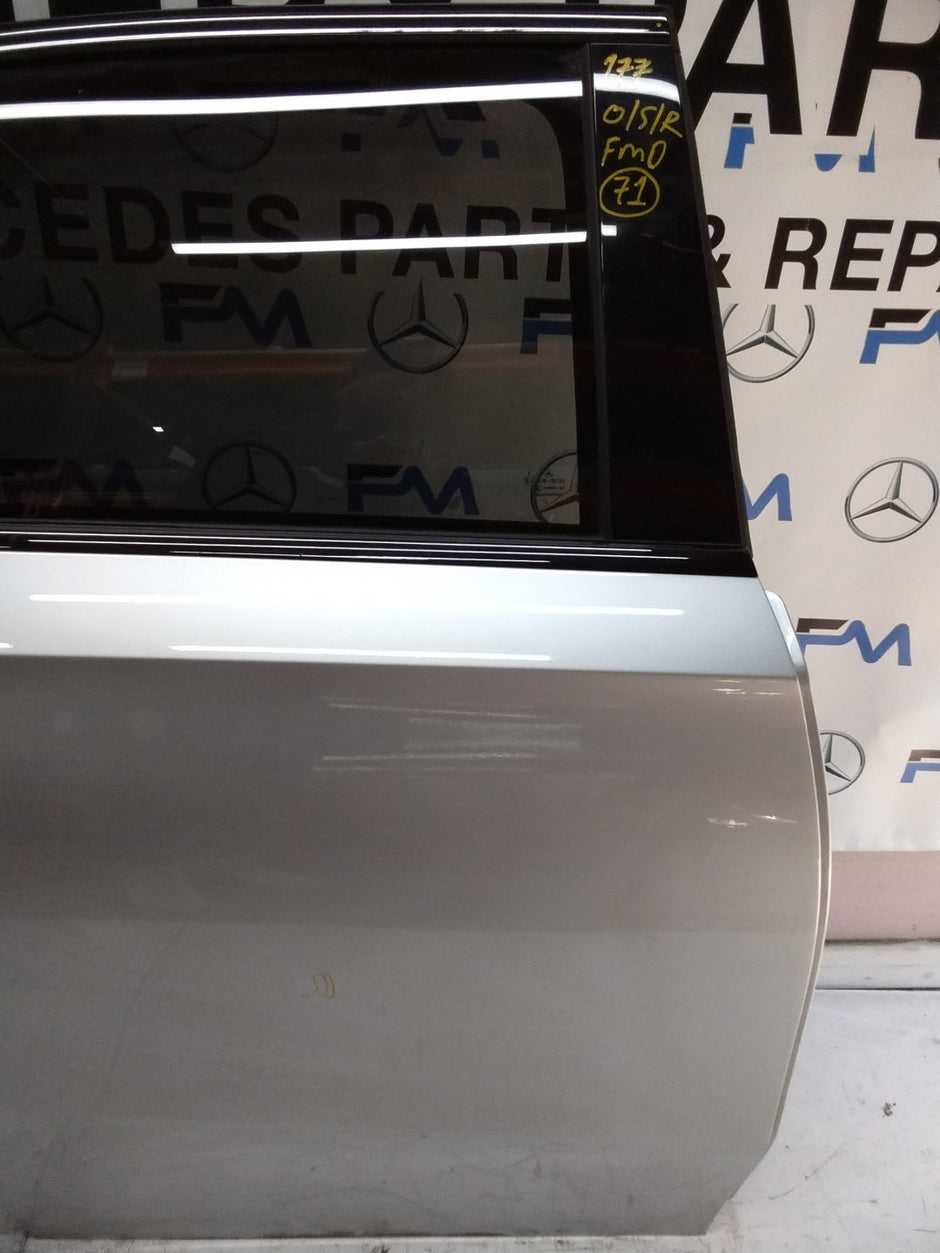 MERCEDES BENZ A-CLASS W177 DRIVER SIDE REAR DOOR O/S/R COMPLETE SILVER FMD71