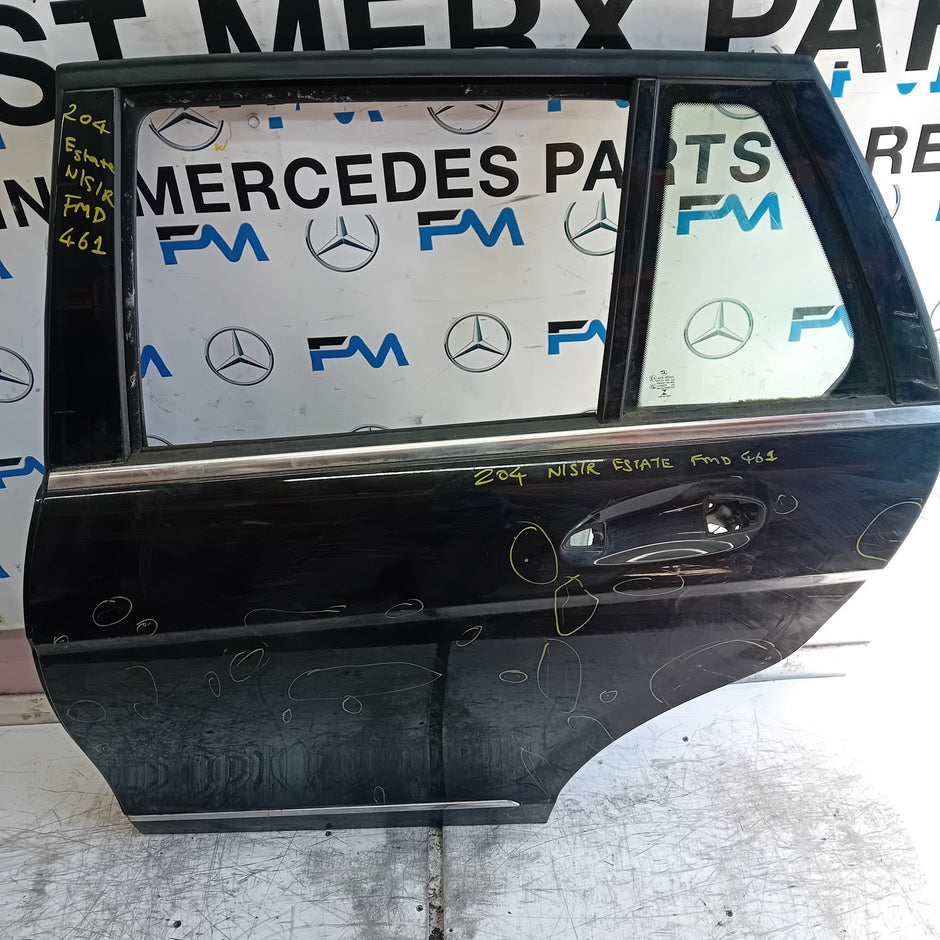 MERCEDES BENZ  C-CLASS W204 EST PASSENGER REAR DOOR NSR BLACK 2008-14 FMD461