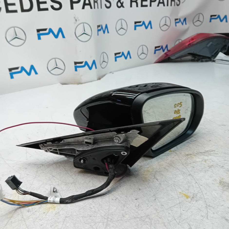 MERCEDES BENZ  C-CLASS W205 DRIVER WING MIRROR OS BLACK PL A2058104402 FMM80