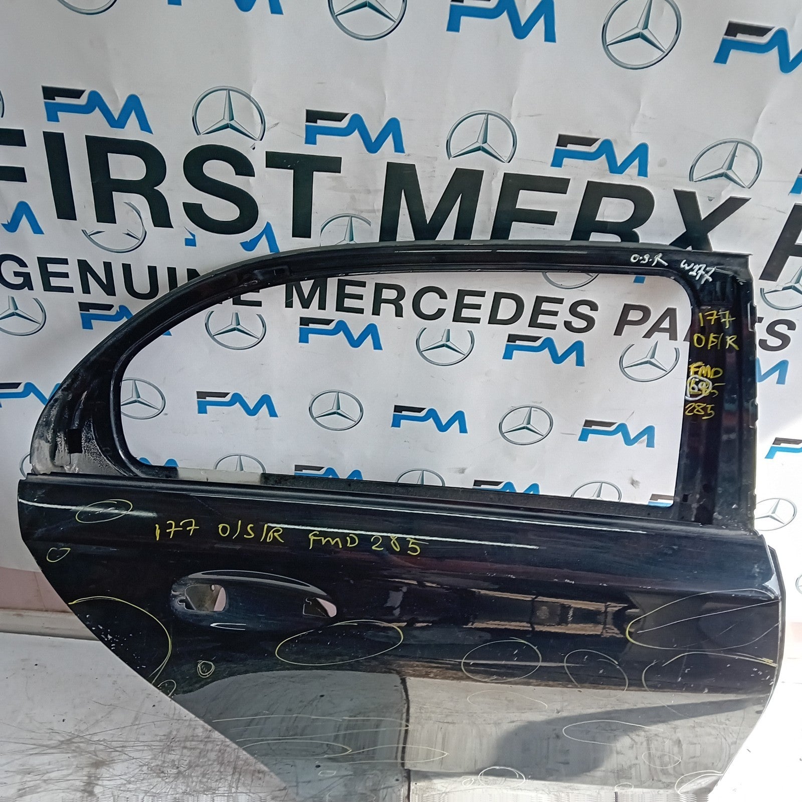MERCEDES A-CLASS W177 SLN DRIVER REAR DOOR OSR 2018 ON BLACK FMD285