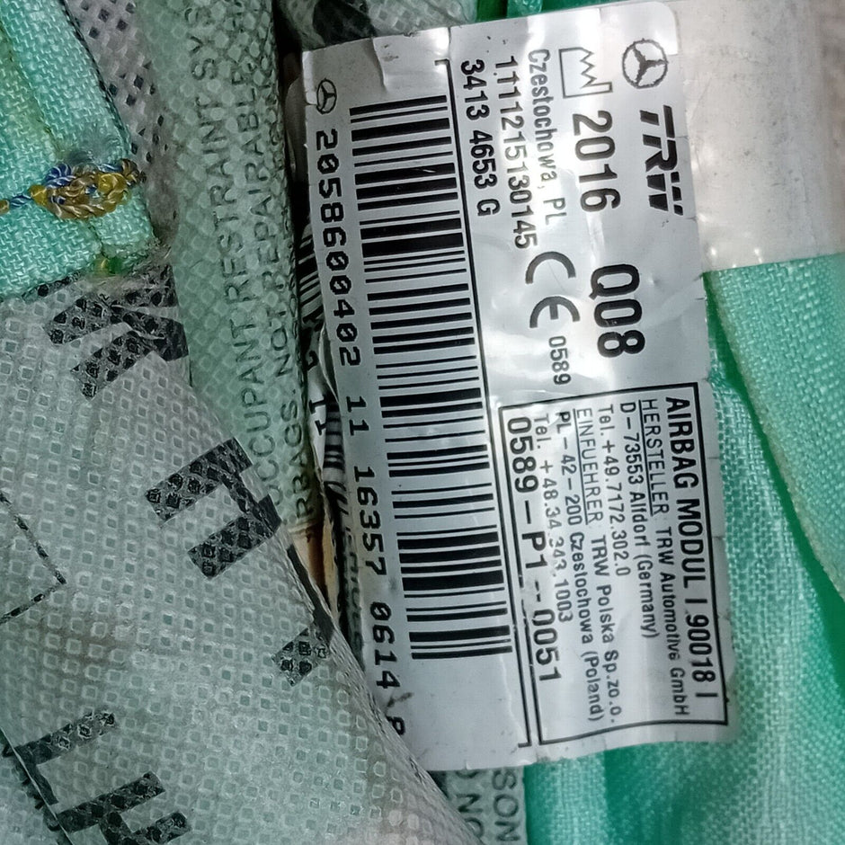 MERCEDES C CLASS W205 ROOF CURTAIN AIRBAG PASSENGER SIDE A2058600402 FM118