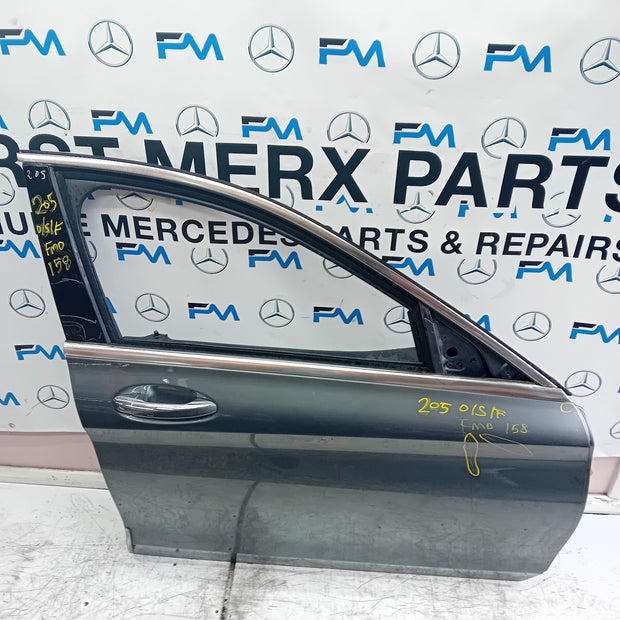 MERCEDES C-CLASS W205 DRIVER FRONT DOOR O/S/F GREY 2014 ONWARDS COMPLETE FMD158