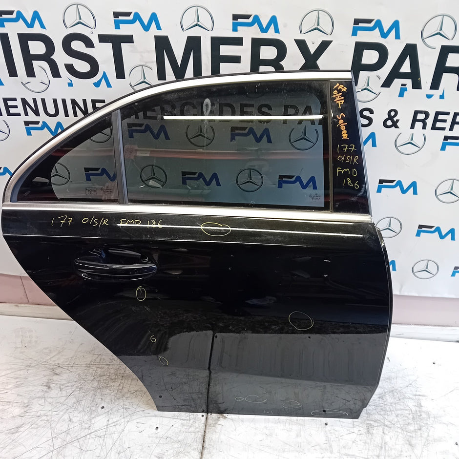 MERDEDES A-CLASS W177 SALOON DRIVER REAR DOOR NSR BLACK 2018 ON COMPLETE FMD186