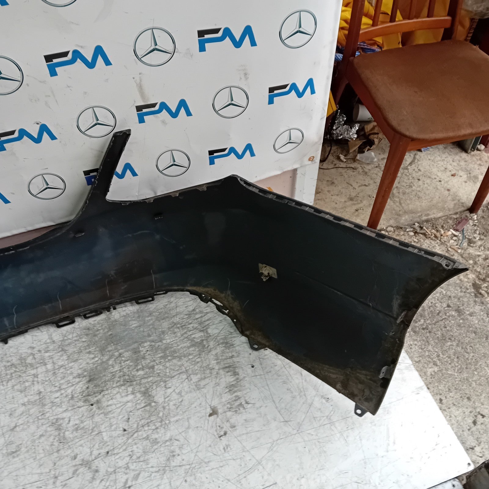 MERCEDES C-CLASS W205 SLN REAR BUMPER 2014 BLACK  A2058850138 COMPLETE FMX43