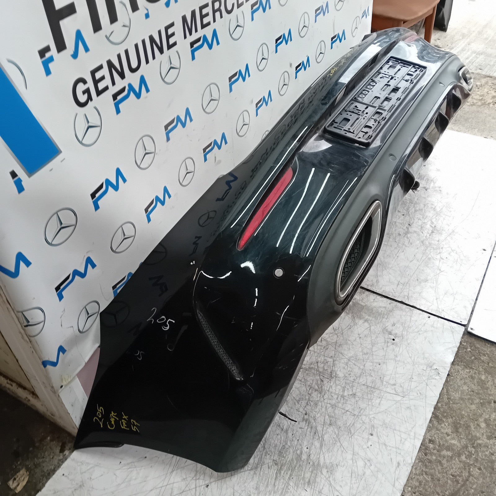 MERCEDES BENZ C-CLASS W205 COUPE REAR BUMPER 2015 BLACK FMX57