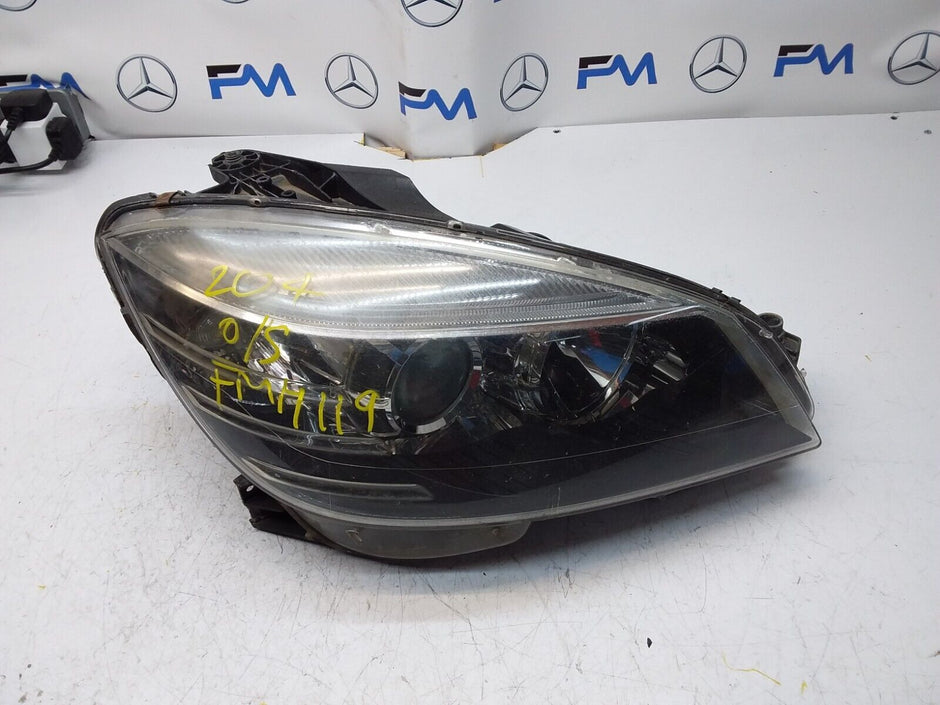 2008-2014 MERCEDES C-CLASS W204 HEADLIGHT DRIVER SIDE OS FMH119 (DAMAGED)