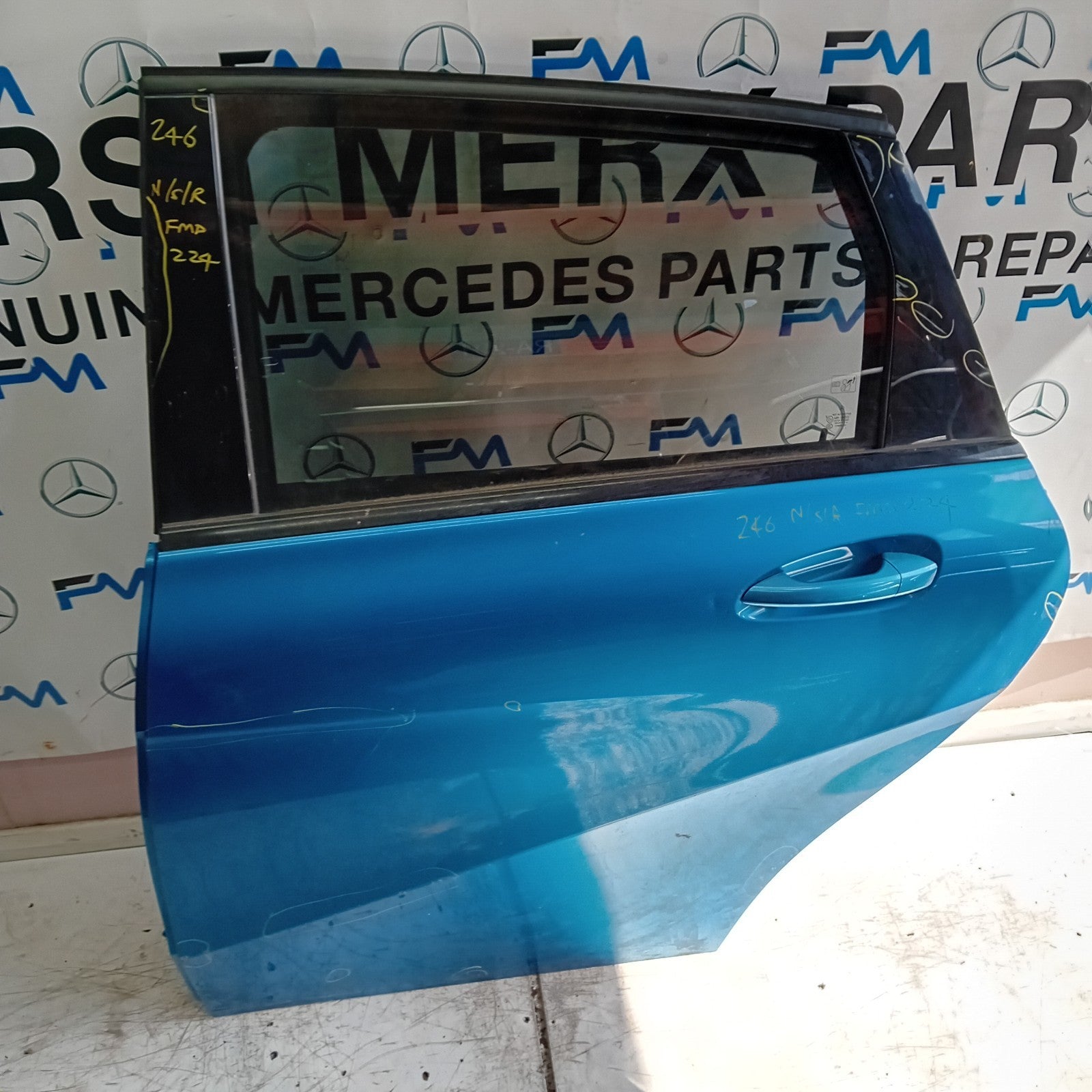 MERCEDES B-CLASS W246 PASSENGER REAR DOOR NSR BLUE 2012-19 COMPLETE FMD224