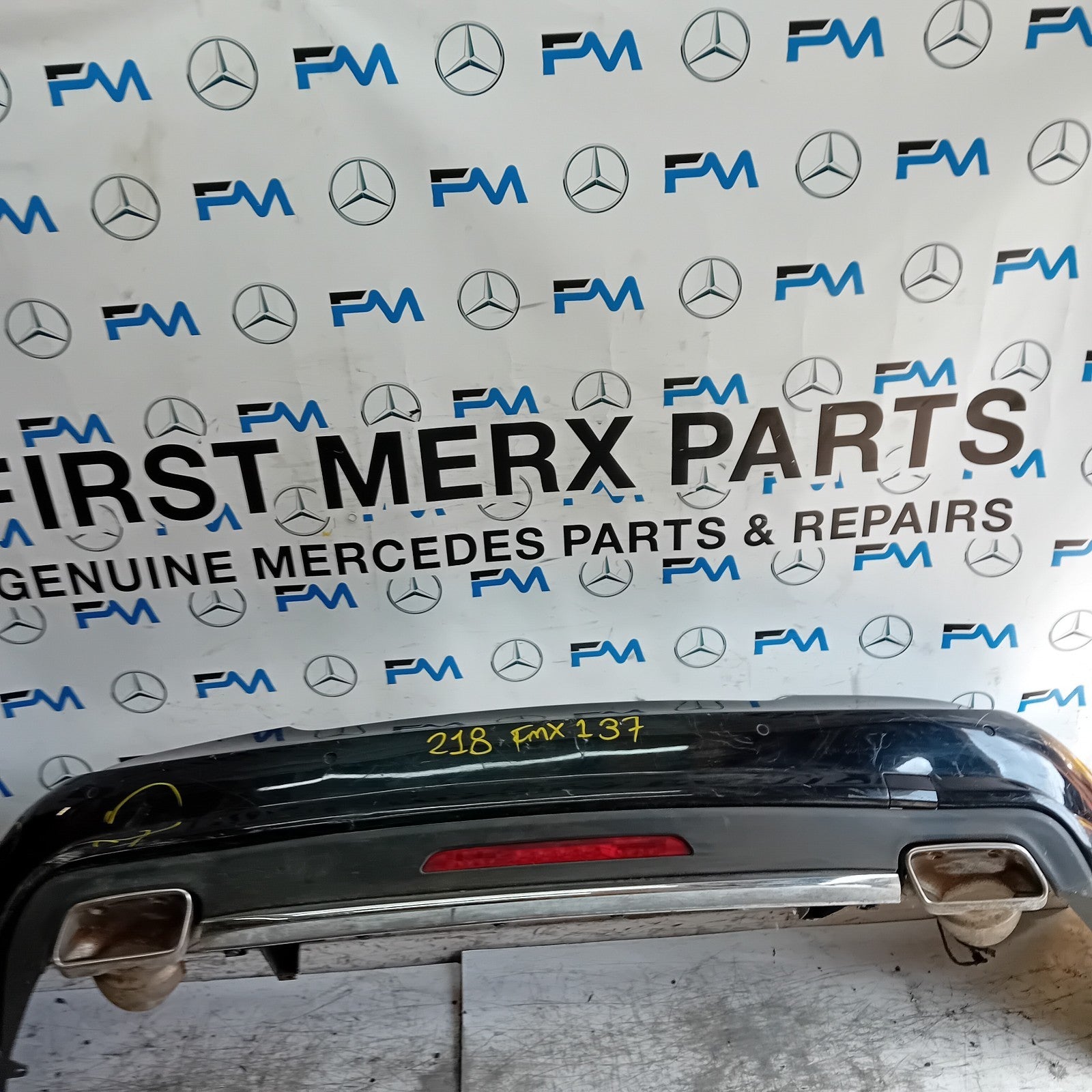 MERCEDES CLS COUPE W218 REAR BUMPER SPORT BLACK 2014 A2188851725 COMPLETE FMX137