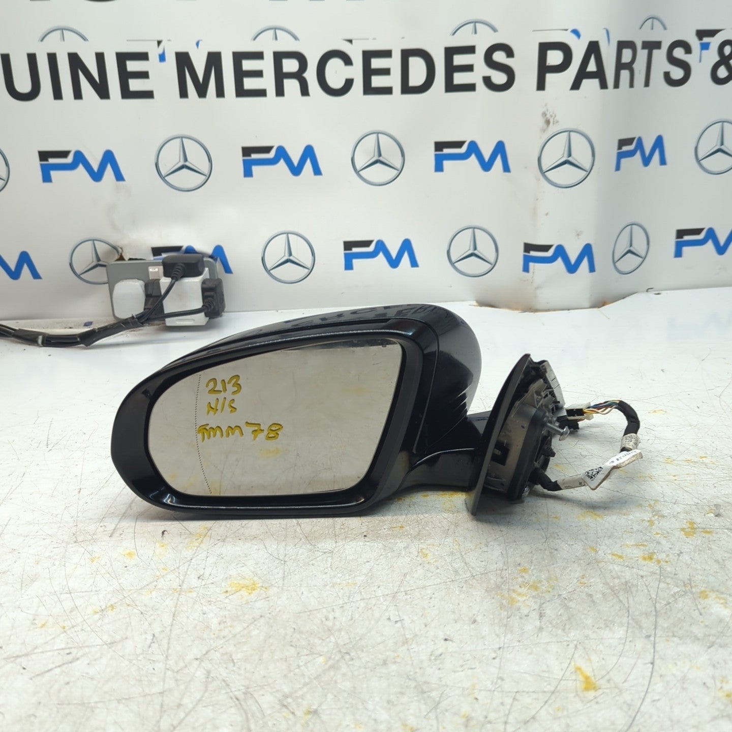 MERCEDES E-CLASS W213 PASSENGER WING MIRROR NS BLACK A2138102500 FMM78