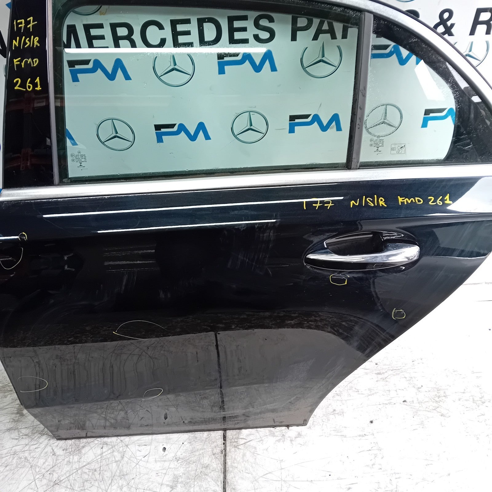 MERCEDES A-CLASS W177 PASSENGER REAR DOOR NSR BLACK 2018 ON COMPLETE FMD261