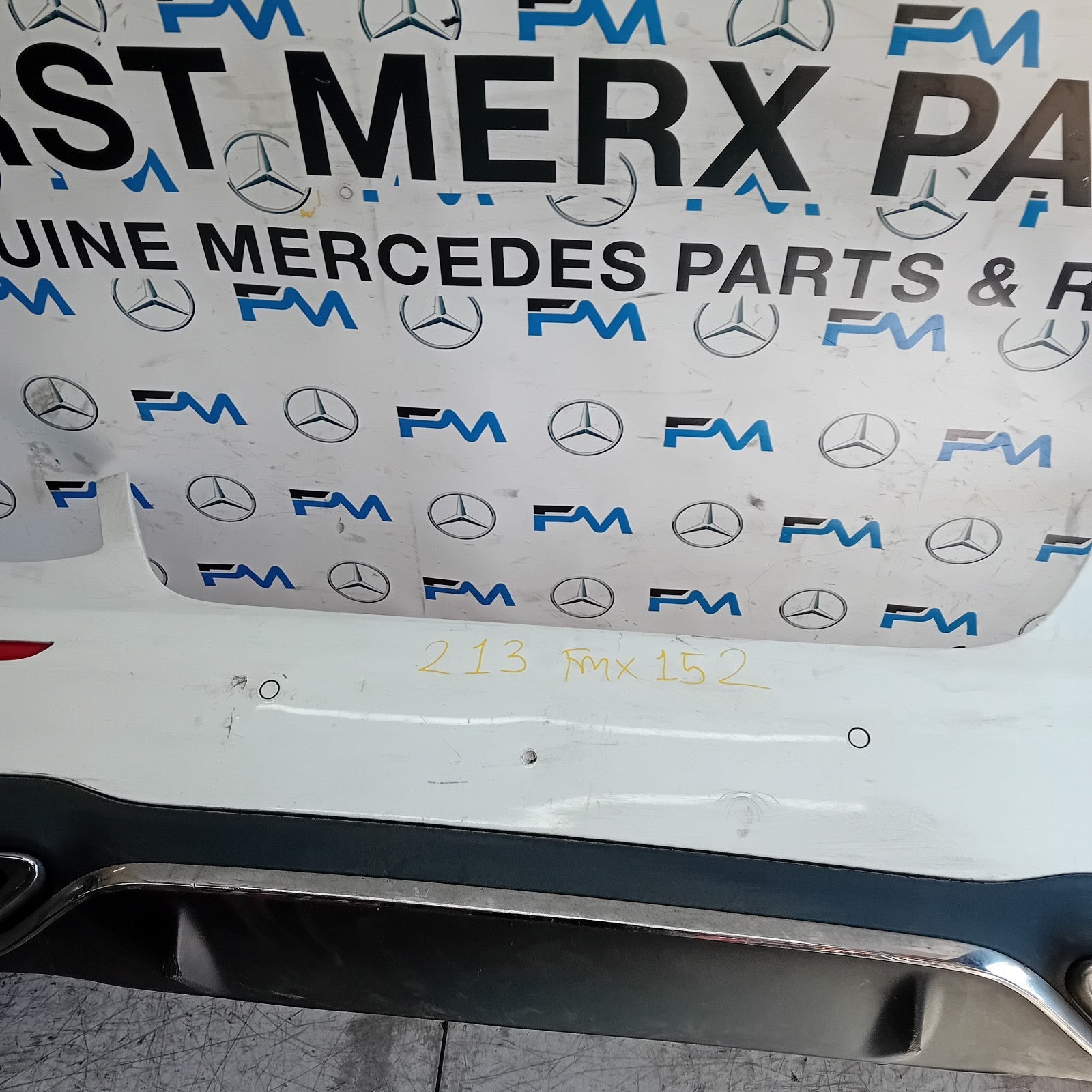 MERCEDES BENZ E-CLASS W213 SLN REAR BUMPER A2138850001 2016 WHITE FMX152