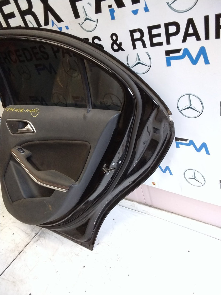 MERCEDES BENZ  A-CLASS W176 DRIVER SIDE REAR DOOR O/S/R COMPLETE BLACK FMD93