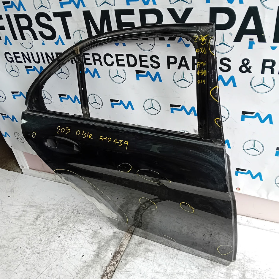 MERCEDES C-CLASS W205 SLN DRIVER REAR DOOR OSR BLACK 2014 ON FMD439