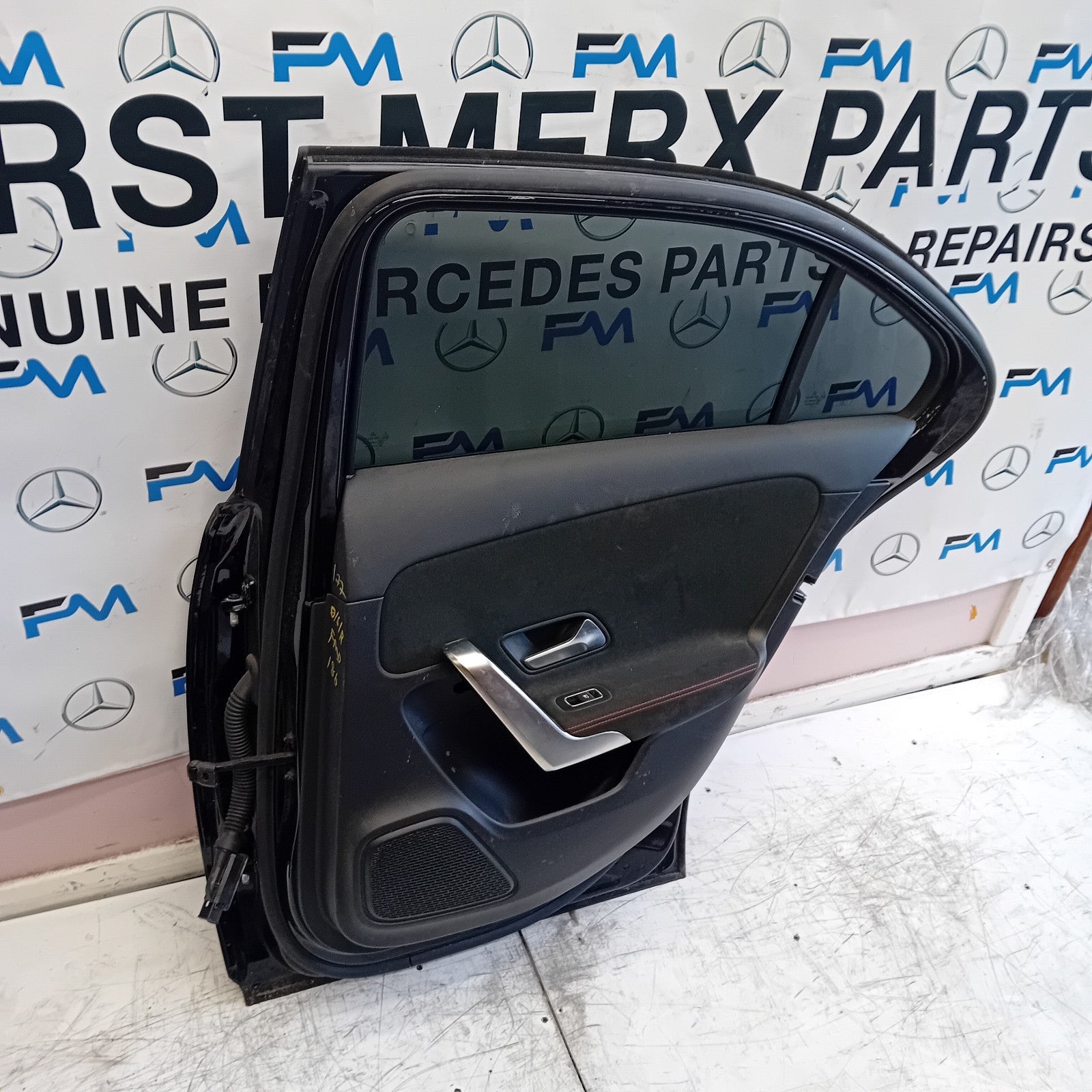 MERDEDES A-CLASS W177 SALOON DRIVER REAR DOOR NSR BLACK 2018 ON COMPLETE FMD186
