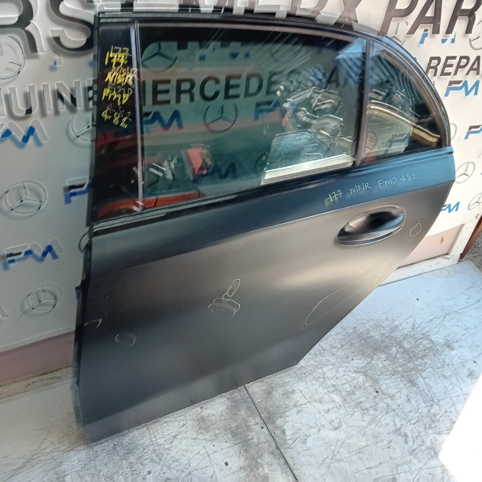 MERCEDES A-CLASS W177 PASSENGER REAR DOOR NSR BLACK 2018 COMPLETE FMD482