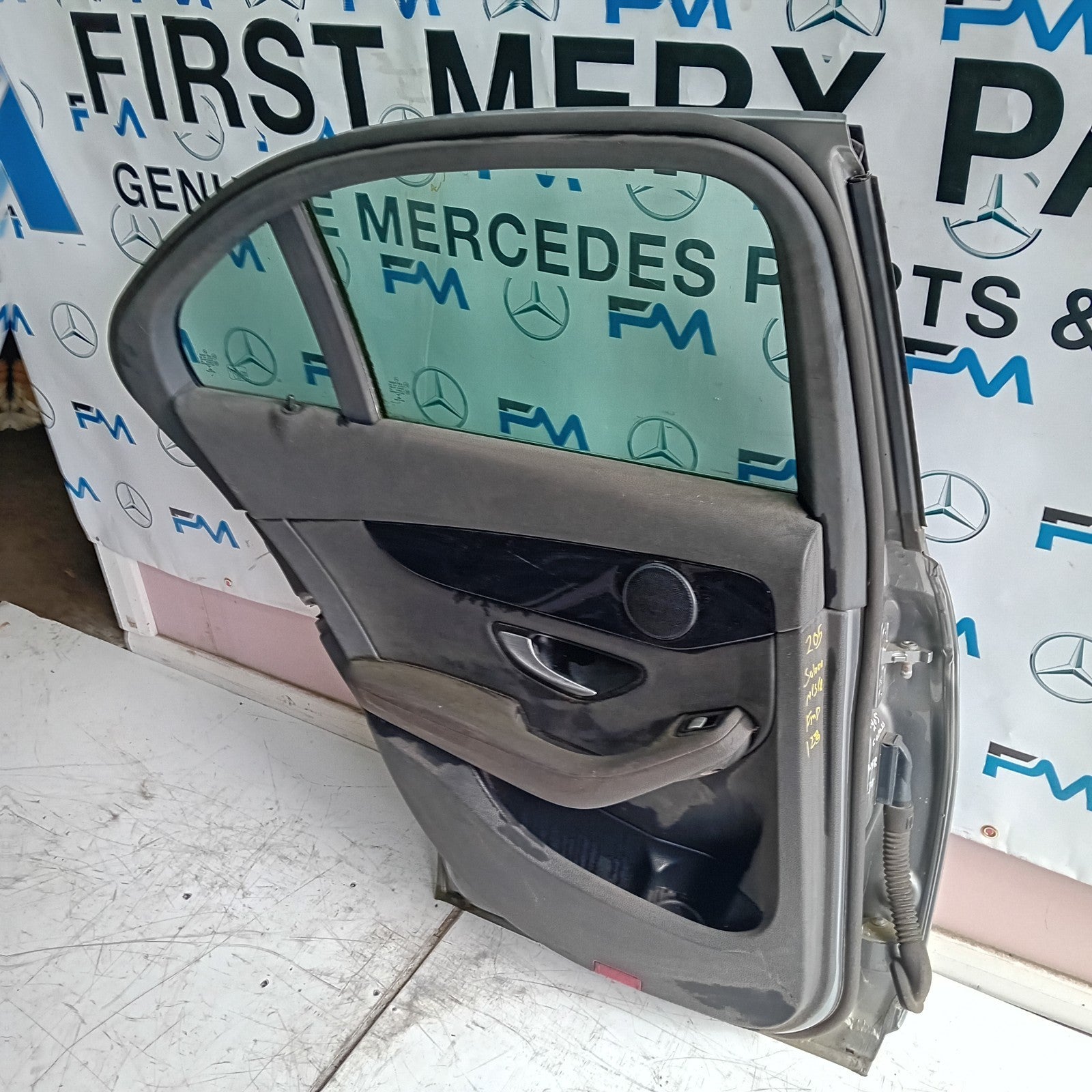 MERCEDES BENZ C-CLASS W205 PASSENGER SIDE REAR DOOR N/S/R GREY FMD123