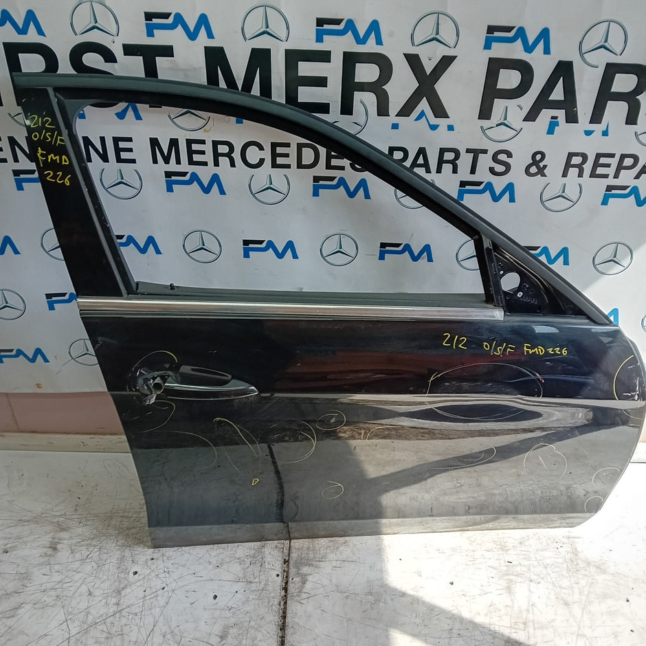 MERCEDES BENZ E-CLASS W212 DRIVER FRONT DOOR OSF BLACK 2009-16 COMPLETE FMD226
