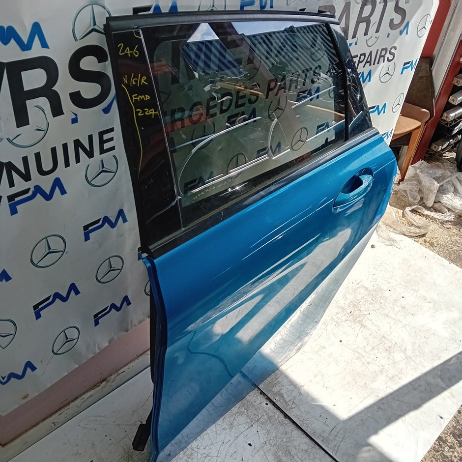 MERCEDES B-CLASS W246 PASSENGER REAR DOOR NSR BLUE 2012-19 COMPLETE FMD224