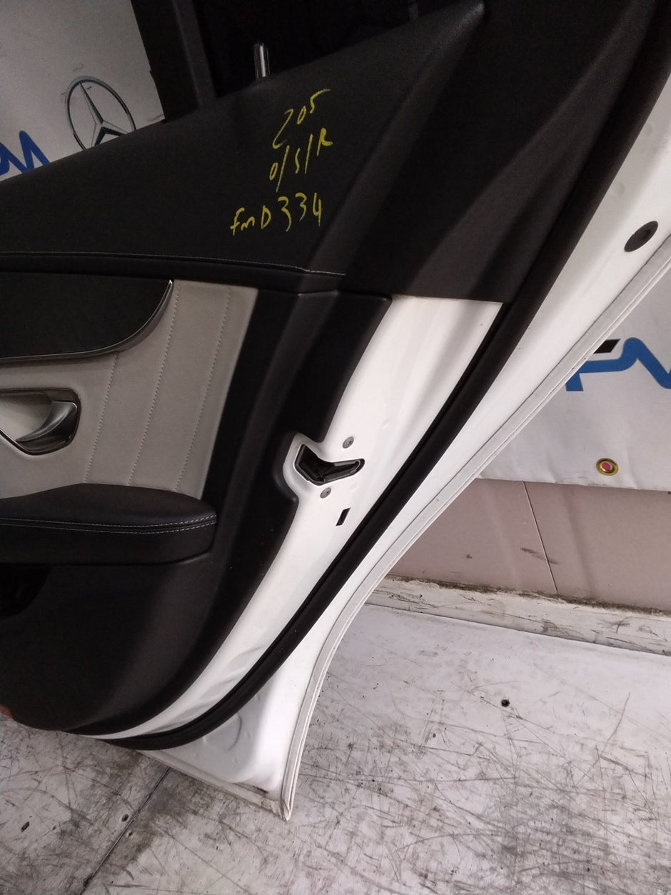 MERCEDES C-CLASS W205 SLN DRIVER REAR DOOR OSR WHITE 2014 ON COMPLETE FMD334