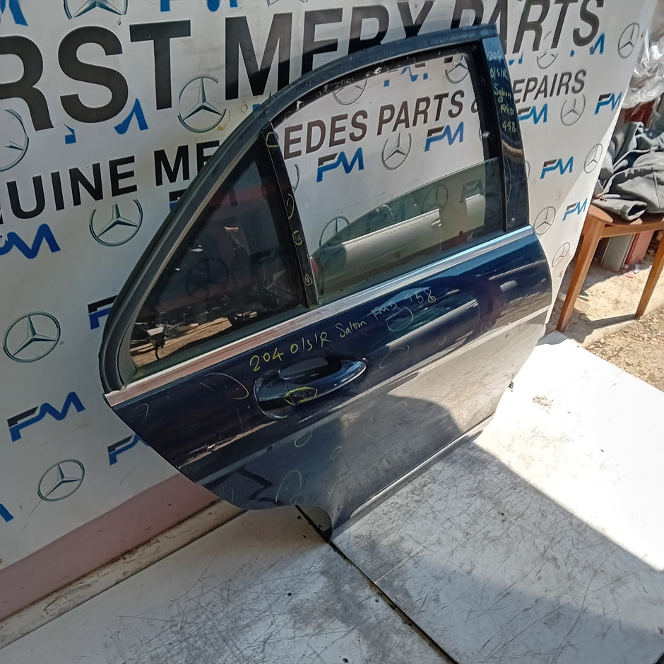 MERCEDES C-CLASS W204 SLN DRIVER REAR DOOR OSR BLUE 2008-14 COMPLETE FMD458