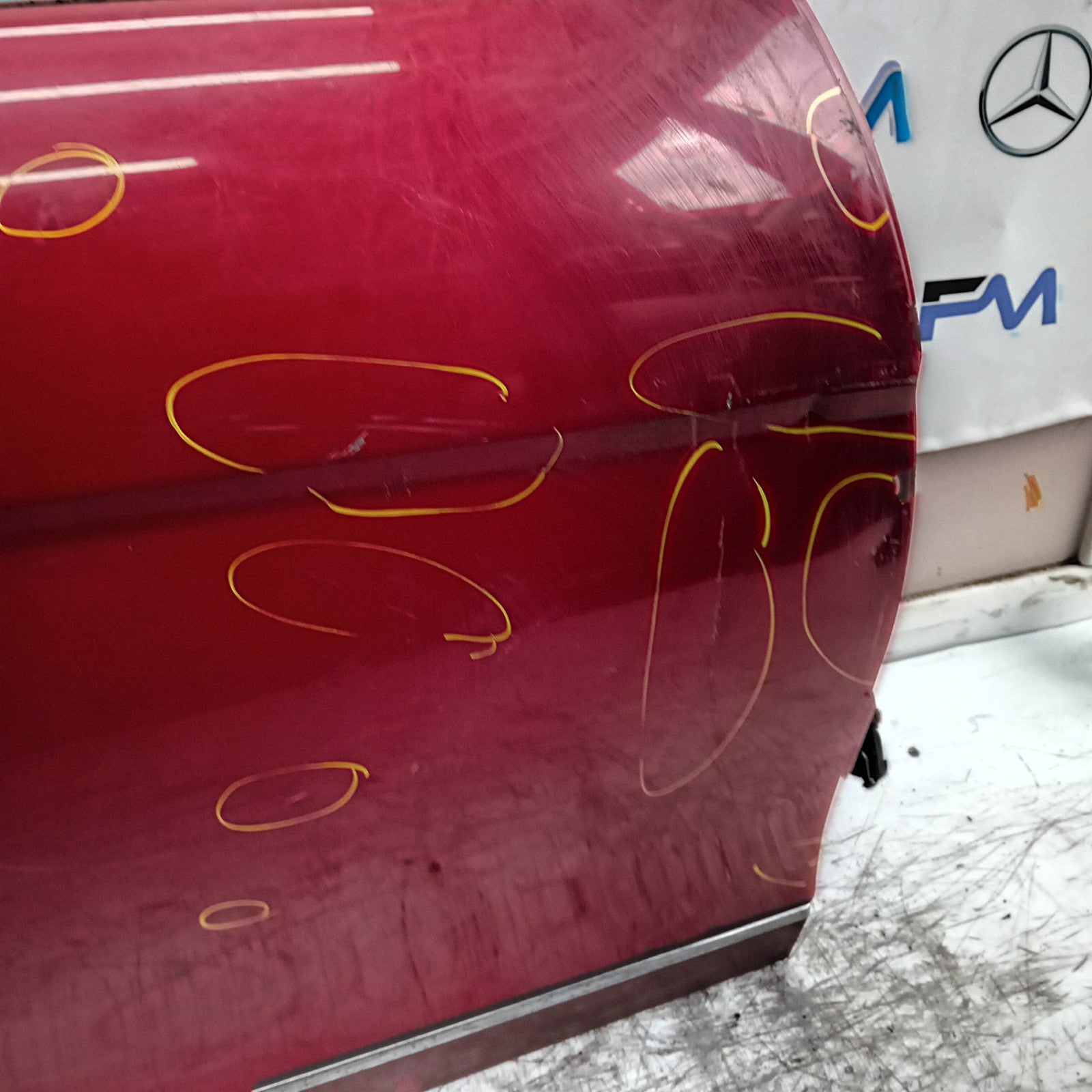MERCEDES C-CLASS W204 SLN DRIVER REAR DOOR OSR RED 2008-2014 COMPLETE FMD447