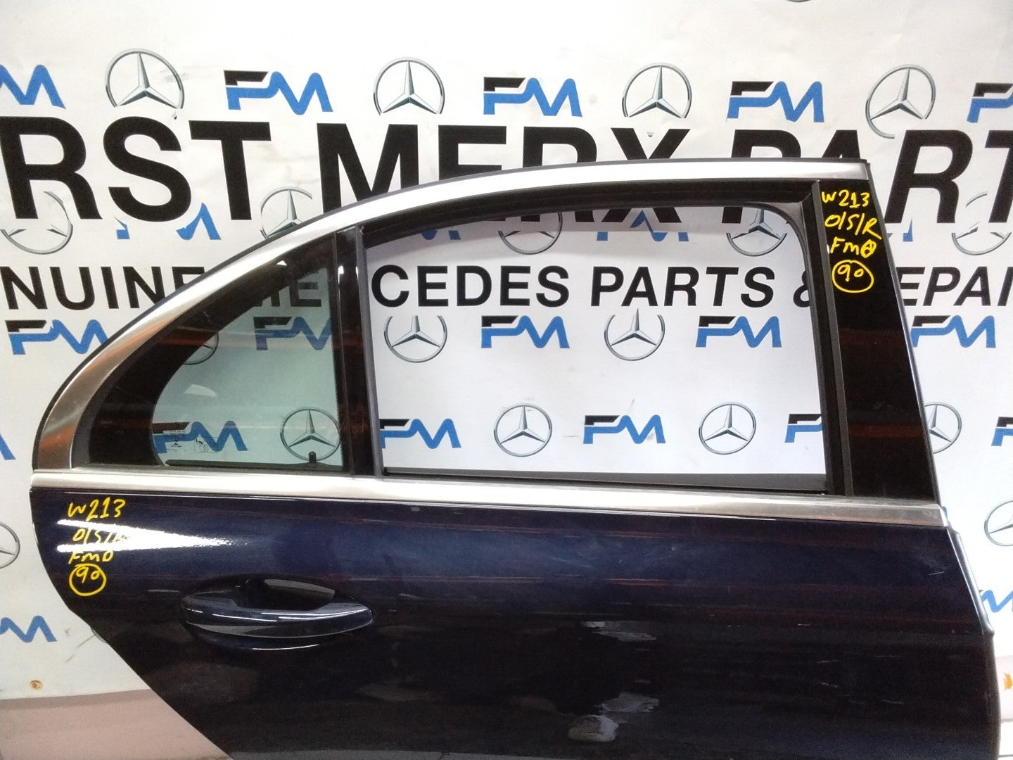 MERCEDES BENZ  E-CLASS W213 DRIVER SIDE REAR DOOR O/S/R COMPLETE BLUE FMD90