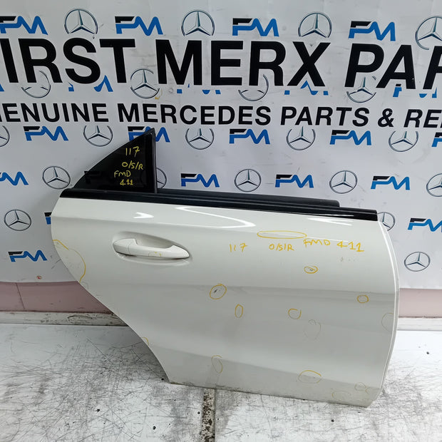 MERCEDES BENZ CLA W117 DRIVER REAR DOOR OSR 2013-19 WHITE COMPLETE FMD411