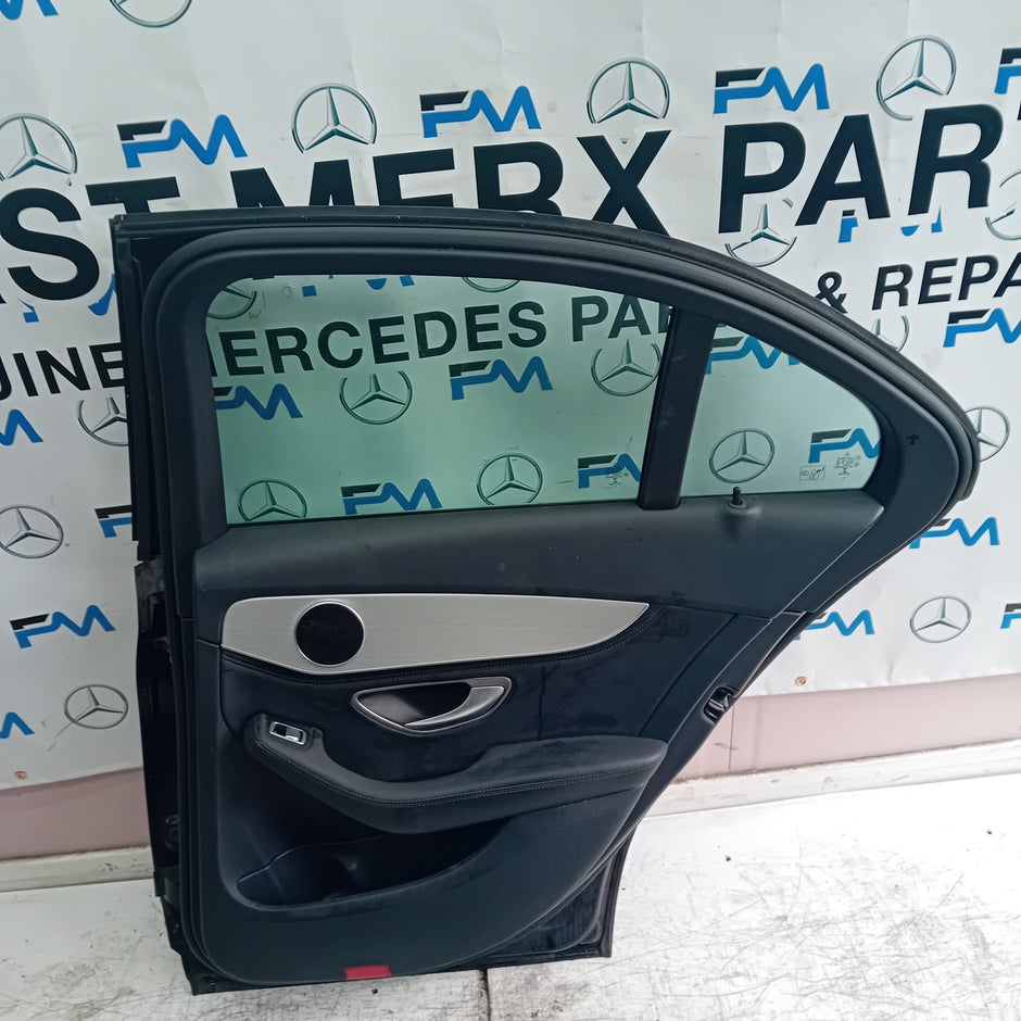MERCEDES BENZ C-CLASS W205 DRIVER SIDE REAR DOOR O/S/R BLACK  COMPLETE FMD147