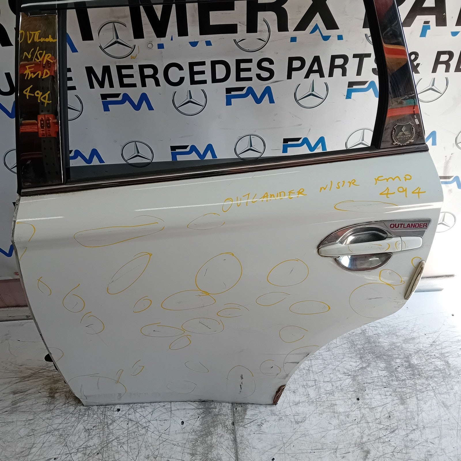 MITSUBISHI OUTLANDER MK3 PASSENGER REAR DOOR NSR 2013 WHITE FMD494