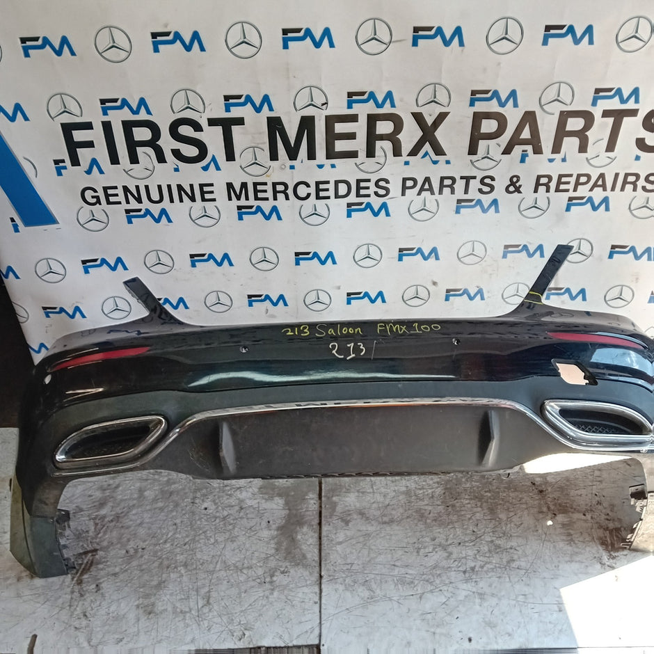 MERCEDES E-CLASS W213 SALOON REAR BUMPER 2016 A2138850001 BLACK COMPLETE FMX100