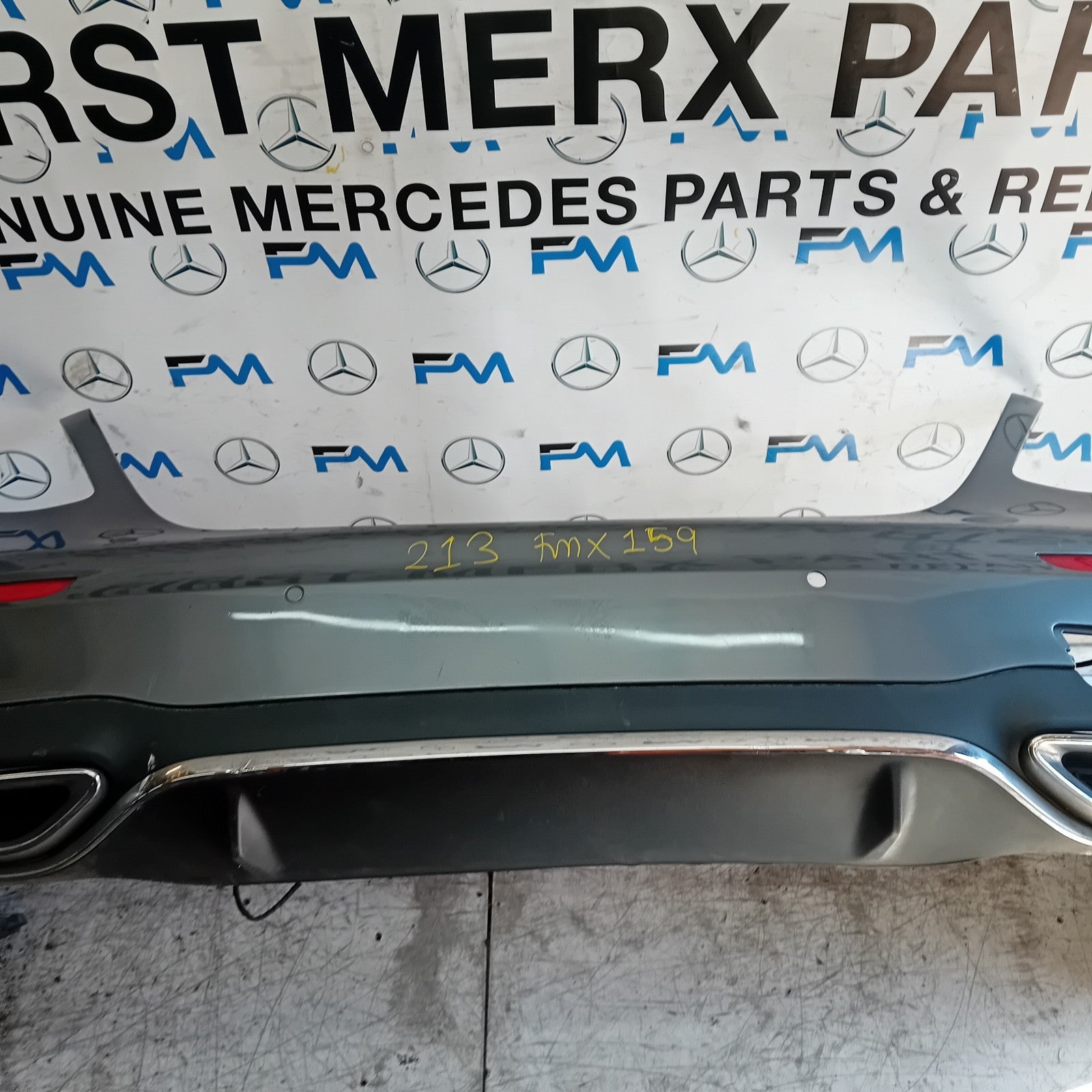 MERCEDES BENZ E-CLASS W213 SLN REAR BUMPER A2138850001 2018 GREY COMPLETE FMX159
