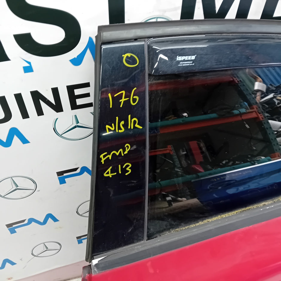 MERCEDES A-CLASS W176 PASSENGER REAR DOOR NSR RED COMPLETE 2012-18 FMD413